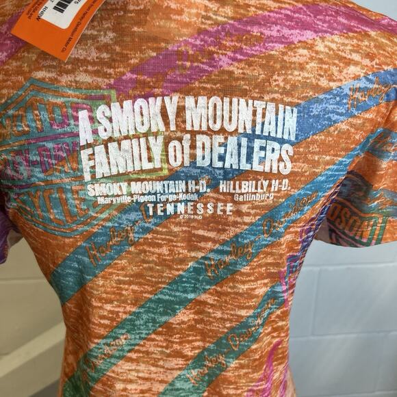 Harley Davidson Burnout Shirt Sublimated Tee Smoky Mountain TN Size L NEW - Picture 6 of 8